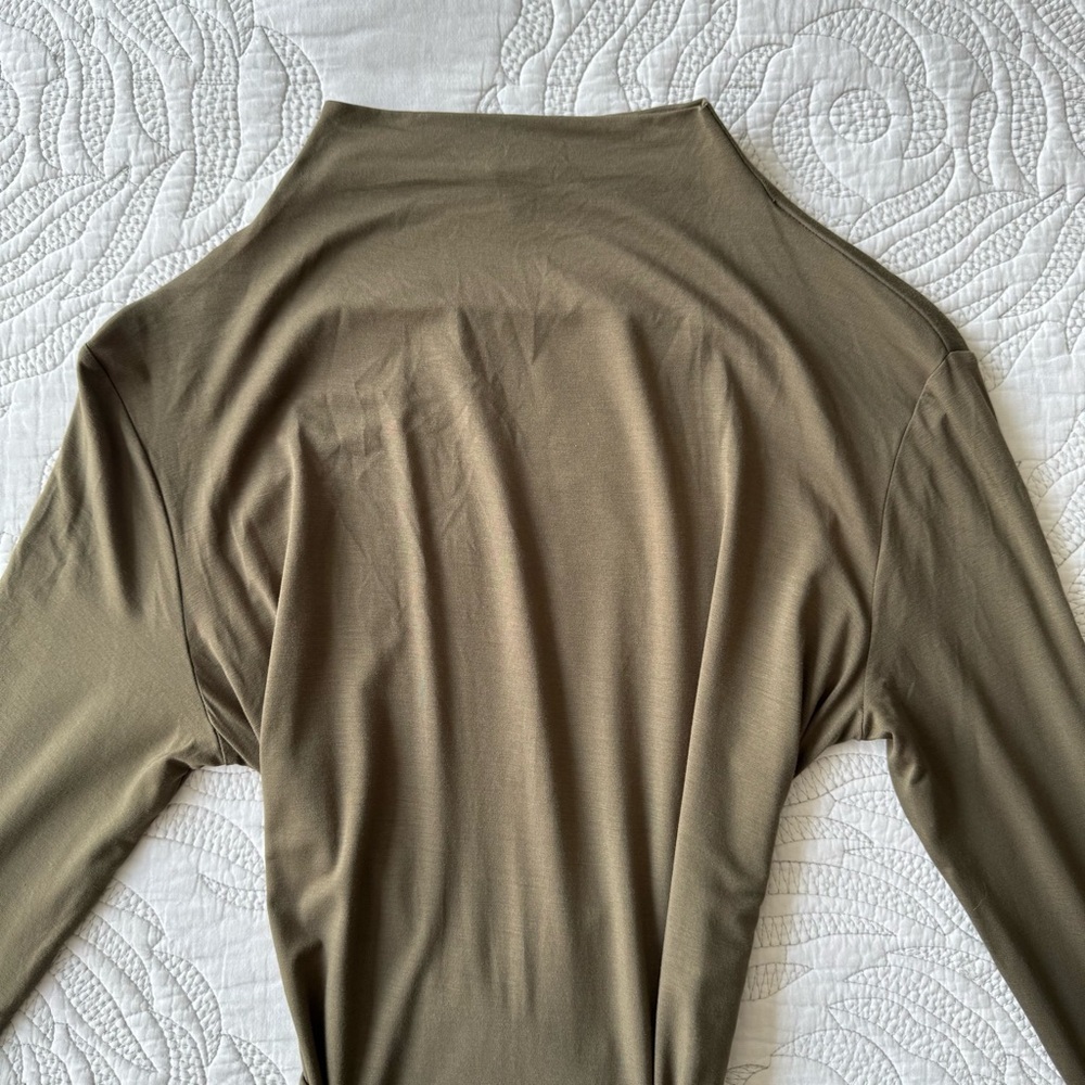 Modern Citizen - Vero Tie-Front Long-Sleeve Dress - Olive Green - Picture 8 of 9